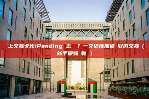 鏈上交易卡死/Pending 怎麼辦?一文搞懂加速與取消交易(新手保姆級教學)